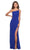 La Femme - 28176 One Shoulder Fitted Jersey Dress with High Slit Bridesmaid Dresses 00 / Royal Blue