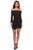 La Femme - 28182 Long Sleeve Off-shoulder Jersey Sheath Dress Cocktail Dresses 00 / Black