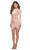 La Femme - 28192 Long Sleeve Backless Faux Wrap Dress Cocktail Dresses 00 / Blush