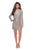 La Femme - 28194 Long Sleeve Sequins Embellished Slip Dress Party Dresses 00 / Light Silver
