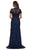 La Femme - 28195 Scallop Drape Lace Short Sleeve Dress Mother of the Bride Dresses