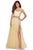 La Femme - 28271 Two Piece Floral Embroidered Tulle A-line Gown Prom Dresses 00 / Pale Yellow
