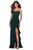 La Femme - 28294 Lace-up Open Back Ruffle High-Low Prom Dress Prom Dresses 00 / Emerald