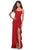 La Femme - 28294 Lace-up Open Back Ruffle High-Low Prom Dress Prom Dresses 00 / Red