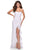 La Femme - 28294 Lace-up Open Back Ruffle High-Low Prom Dress Prom Dresses 00 / White