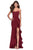 La Femme - 28294 Lace-up Open Back Ruffle High-Low Prom Dress Prom Dresses 00 / Wine