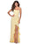 La Femme - 28294SC Scoop Neck High-Low Prom Dress CCSALE 2 / Pale Yellow