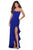 La Femme - 28294SC Scoop Neck High-Low Prom Dress CCSALE 4 / Royal Blue
