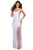 La Femme - 28296 Long Tie-Up Back High Leg Slit Jersey Prom Dress Prom Dresses 00 / White