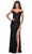 La Femme - 28301 Stretch Lace Off-Shoulder Sheath Dress With Slit Prom Dresses 00 / Black