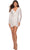 La Femme - 28316 Sequined Ruched Long Sleeves Cocktail Dress Cocktail Dresses 00 / White