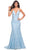 La Femme - 28355 Plunging V-Neck Trumpet Gown Formal Gowns 00 / Cloud Blue