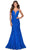 La Femme - 28355 Plunging V-Neck Trumpet Gown Formal Gowns 00 / Electric Blue