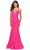 La Femme - 28355 Plunging V-Neck Trumpet Gown Formal Gowns 00 / Neon Pink