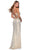 La Femme - 28363 Deep V-Neck Strappy Back Sheath Dress Evening Dresses