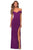 La Femme - 28389 Notched Off Shoulder Ruched Fitted Jersey Dress Bridesmaid Dresses 00 / Purple
