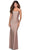 La Femme - 28398 Ruched Scoop Sheath Dress Bridesmaid Dresses 00 / Nude