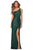 La Femme - 28401 Asymmetrical Textured Sequined Dress with Slit Prom Dresses 00 / Emerald