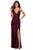 La Femme - 28421 Strappy Ruched V-Neck Sheath Dress Prom Dresses 00 / Dark Berry