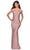 La Femme - 28450 Off Shoulder Ruched Jersey Sheath Dress Bridesmaid Dresses 00 / Mauve