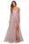 La Femme - 28470 Floral Appliqued A-Line Tulle Gown Prom Dresses 00 / Dusty Mauve