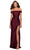 La Femme - 28506 Off Shoulder Tie Low-Cut Open Back Jersey Prom Dress Prom Dresses 00 / Dark Berry