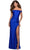 La Femme - 28506 Off Shoulder Tie Low-Cut Open Back Jersey Prom Dress Prom Dresses 00 / Royal Blue