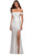 La Femme - 28506 Off Shoulder Tie Low-Cut Open Back Jersey Prom Dress Prom Dresses 00 / White