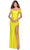 La Femme - 28506 Off Shoulder Tie Low-Cut Open Back Jersey Prom Dress Prom Dresses 00 / Yellow