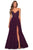 La Femme - 28511 Asymmetric Rhinestone Beadings Tulle Prom Dress Prom Dresses 00 / Dark Purple