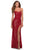 La Femme - 28514 Crisscross Open Back Halter Neck Sequin Evening Gown Evening Dresses 00 / Red