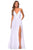 La Femme - 28522 Halter Strappy A-Line Gown with Slit Prom Dresses 00 / White