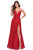 La Femme - 28522 Halter Strappy A-Line Gown with Slit Prom Dresses
