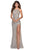 La Femme - 28529 Sequined Halter Neck Sheath Dress Prom Dresses 00 / Silver