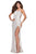 La Femme - 28529 Sequined Halter Neck Sheath Dress Prom Dresses 00 / White