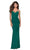 La Femme - 28541 Plunging Crisscross Back Ruched Sheath Dress Evening Dresses 00 / Emerald