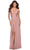 La Femme - 28547 Deep V Neck Empire Waist Sleeveless Prom Gown Bridesmaid Dresses 00 / Mauve