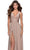 La Femme - 28547 Deep V Neck Empire Waist Sleeveless Prom Gown Bridesmaid Dresses 00 / Nude