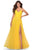 La Femme - 28561 Ruched Tulle A-Line Dress with Slit Evening Dresses