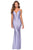 La Femme - 28574 Deep V-neck Jersey Trumpet Dress Prom Dresses 00 / Light Periwinkle