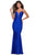 La Femme - 28574 Deep V-neck Jersey Trumpet Dress Prom Dresses 00 / Royal Blue
