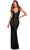La Femme - 28593 Plunging V-neck Jersey Sheath Dress Evening Dresses 00 / Black