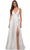 La Femme - 28607 Sleeveless Deep V Neck High Leg Slit A-Line Gown Prom Dresses