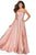 La Femme - 28608 Strapless Sweetheart Wrap Bodice Satin A-line Gown Bridesmaid Dresses 00 / Blush