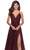 La Femme - 28611 Pleated V-Neck Chiffon High Slit Dress Bridesmaid Dresses