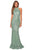 La Femme - 28612 Sequined Halter Neck Trumpet Dress Prom Dresses 00 / Mint