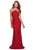 La Femme - 28619 Lace Applique Halter Sheath Dress Prom Dresses 00 / Red