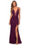 La Femme - 28648 Deep V-Neck Lace Sheath Dress Prom Dresses 00 / Dark Berry