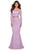 La Femme - 28666 Long Sleeve Corset Bodice Lace Mermaid Dress Evening Dresses 00 / Lavender