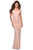 La Femme - 28740 Off-Shoulder Metallic Sheath Dress Evening Dresses 00 / Peach